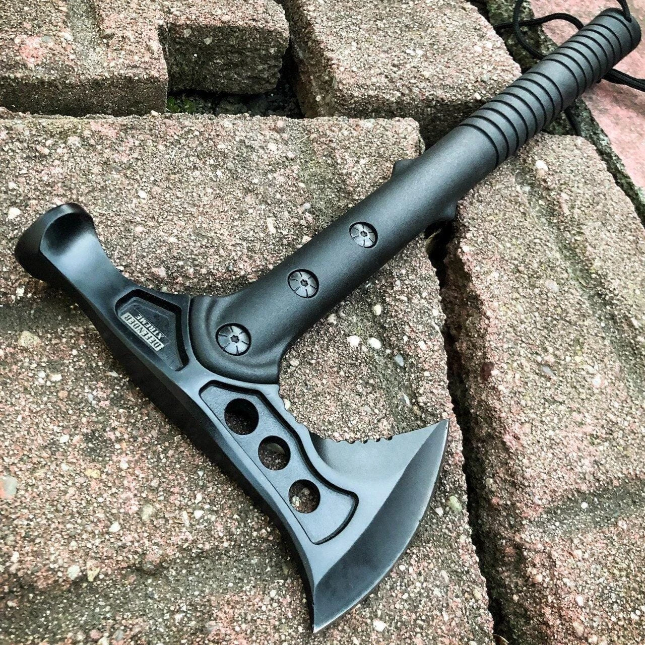 15" Battle Axe BLACK Hatchet Tomahawk Hammer Pin Tactical Fixed Blade 4 15" Battle Axe BLACK Hatchet Tomahawk Hammer Pin Tactical Fixed Blade - Image 2