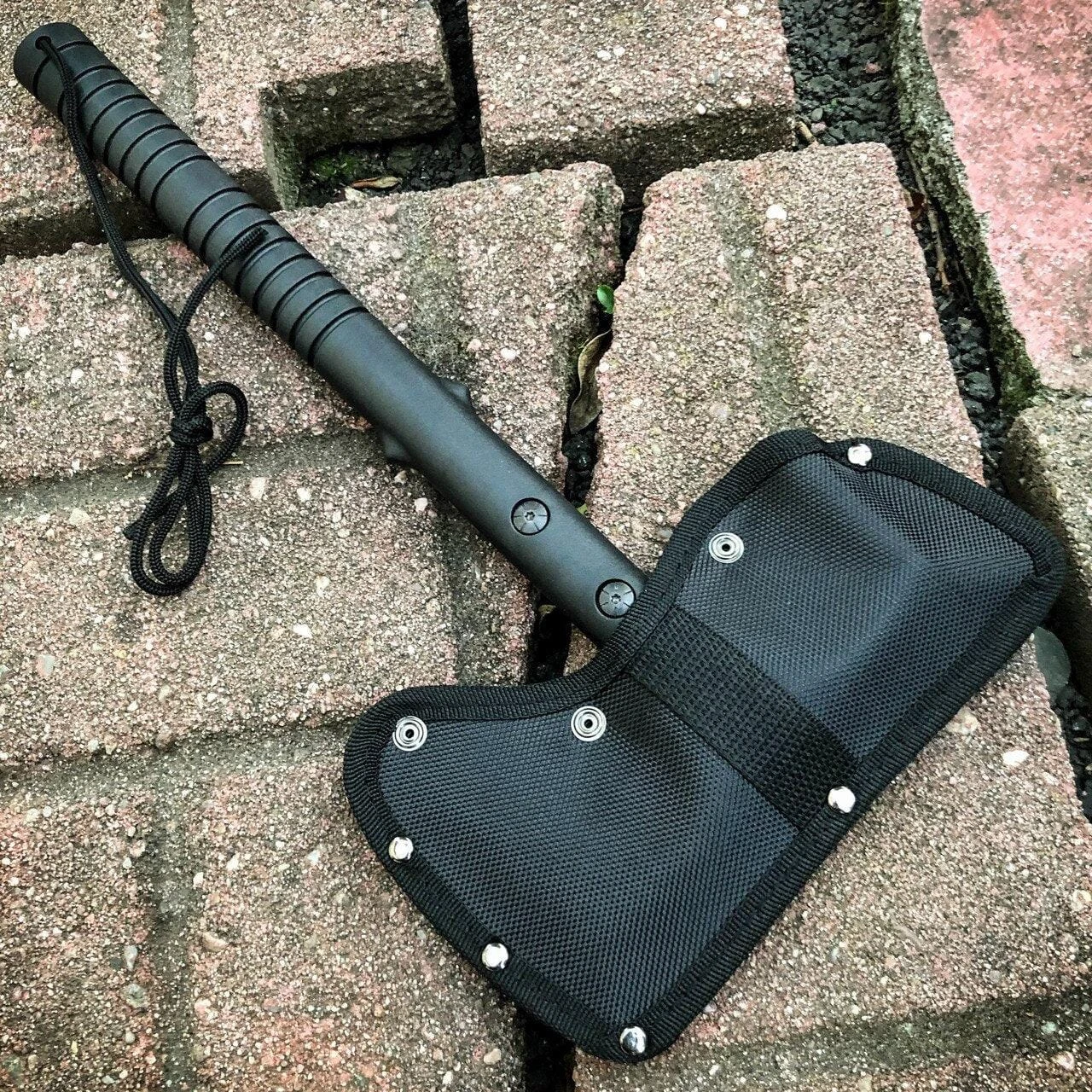 15" Battle Axe BLACK Hatchet Tomahawk Hammer Pin Tactical Fixed Blade 7 15" Battle Axe BLACK Hatchet Tomahawk Hammer Pin Tactical Fixed Blade - Image 5