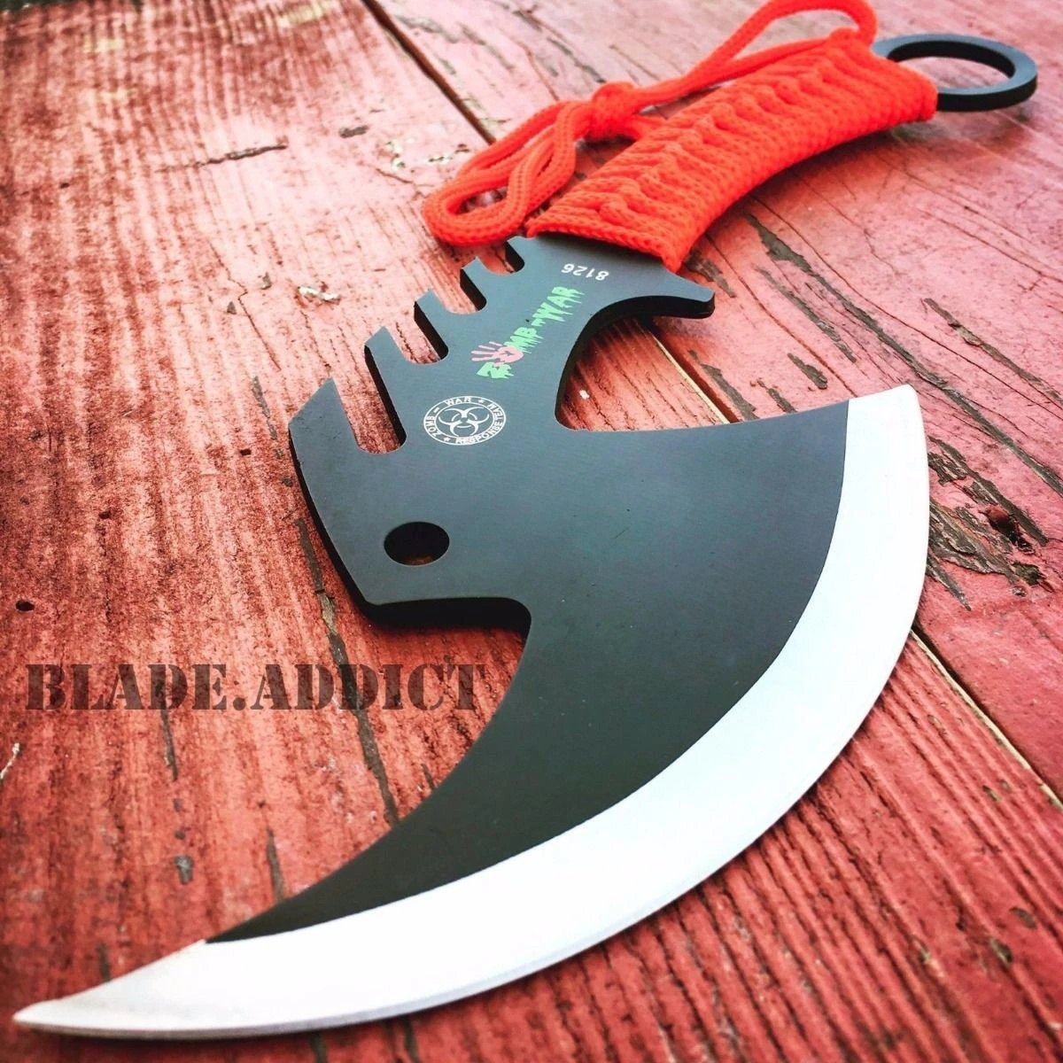 Zombie Tomahawk Hatchet Axe For Sale - Red 3 Zombie Tomahawk Hatchet Axe For Sale - Red