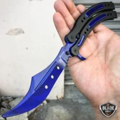 CSGO Butterfly Balisong Trainer Tactical Knife + Case Tool (PHASE 2) 27 CSGO Butterfly Balisong Trainer Tactical Knife + Case Tool (PHASE 2) -BLADE ADDICT Sales bladeaddictknives blue sapphire csgo butterfly balisong trainer tactical knife case tool phase 2 3849560916056