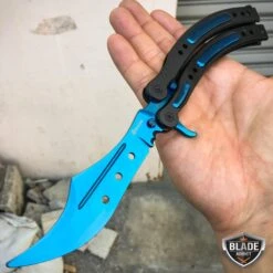 CSGO Butterfly Balisong Trainer Tactical Knife + Case Tool (PHASE 2) 26 CSGO Butterfly Balisong Trainer Tactical Knife + Case Tool (PHASE 2) -BLADE ADDICT Sales bladeaddictknives blue w black csgo butterfly balisong trainer tactical knife case tool phase 2 3849560719448