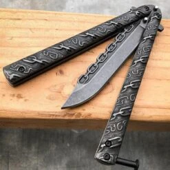 8.75" Fantasy Chain Tactical Balisong Butterfly Knife -BLADE ADDICT Sales bladeaddictknives butterfly knife 8 75 fantasy chain tactical balisong butterfly knife 15249597366360