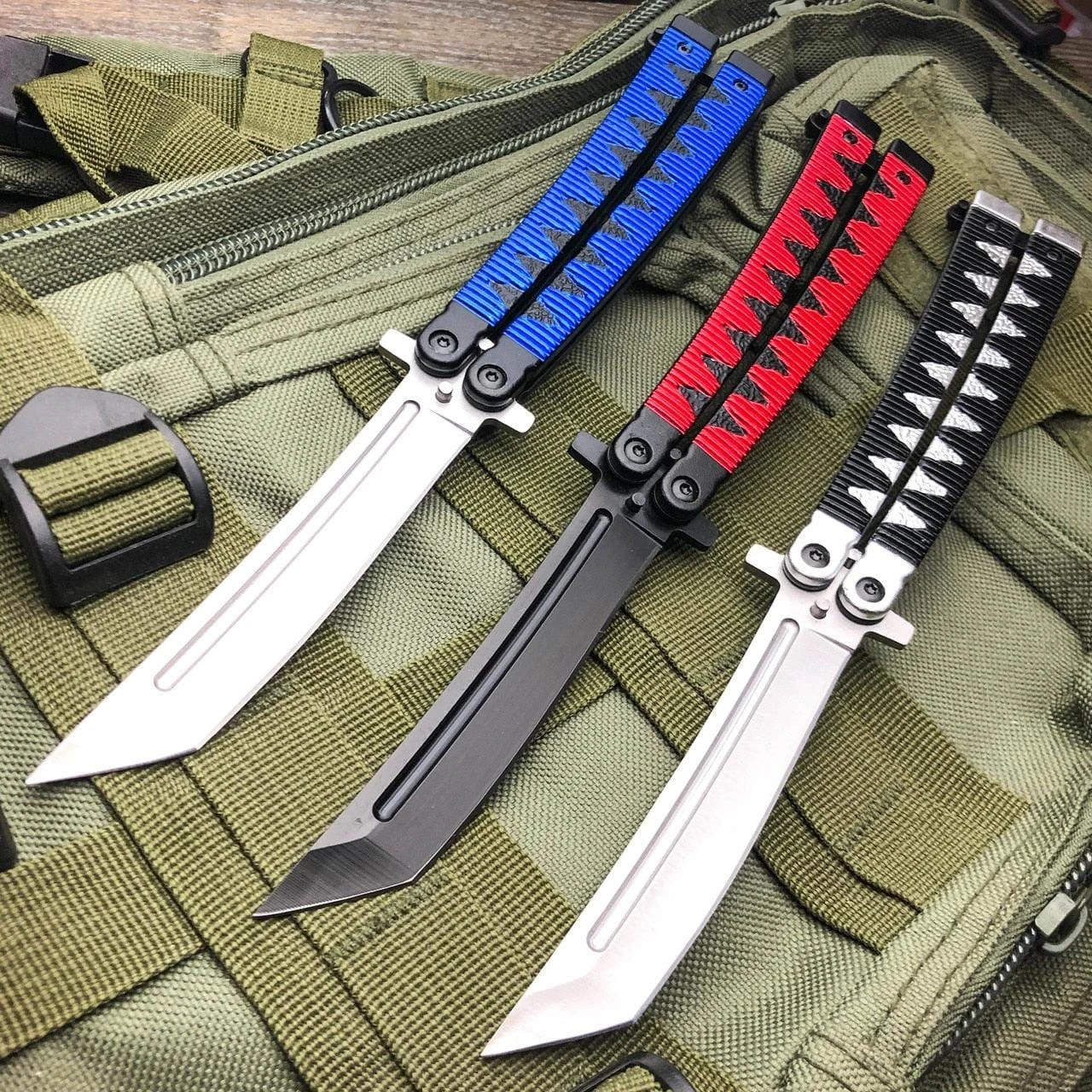 9.5" Samurai Japanese Style Tanto Blade Balisong Butterfly Knife 3 9.5" Samurai Japanese Style Tanto Blade Balisong Butterfly Knife