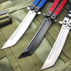 BLADE ADDICT Sales -BLADE ADDICT Sales bladeaddictknives butterfly knife 9 5 samurai japanese style tanto blade balisong butterfly knife 15249591959640
