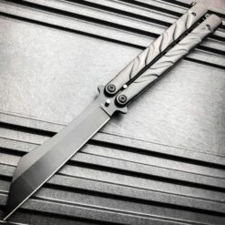 Vortex Balisong Butterfly Knife -BLADE ADDICT Sales bladeaddictknives butterfly knife black tanto vortex balisong butterfly knife 15249576919128