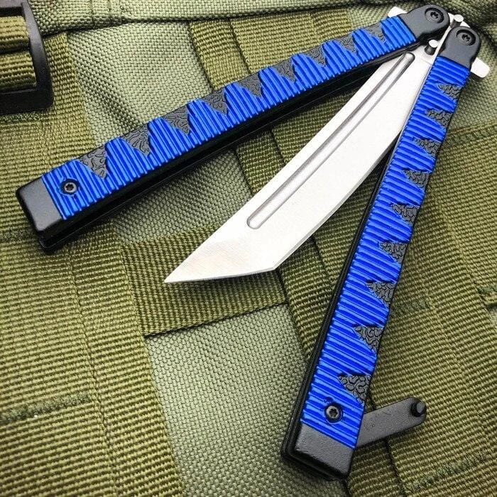 9.5" Samurai Japanese Style Tanto Blade Balisong Butterfly Knife 10 9.5" Samurai Japanese Style Tanto Blade Balisong Butterfly Knife - Image 8