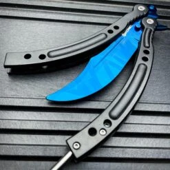 New Arrival -BLADE ADDICT Sales bladeaddictknives butterfly knife csgo butterfly balisong trainer blue slaughter 36930256044246