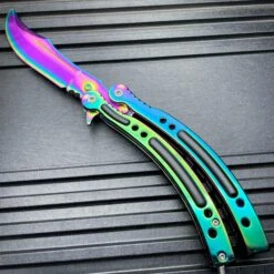 CSGO Butterfly Balisong Trainer - Spectrum -BLADE ADDICT Sales bladeaddictknives butterfly knife csgo butterfly balisong trainer spectrum 36930320138454