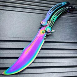 CSGO Butterfly Balisong Trainer - Spectrum -BLADE ADDICT Sales bladeaddictknives butterfly knife csgo butterfly balisong trainer spectrum 36930320203990