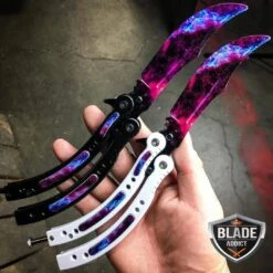 New Arrival 20 CSGO Butterfly Trainer Balisong Black And White Set