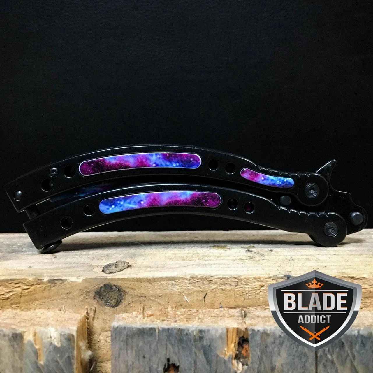 CSGO Butterfly Trainer Balisong - Black Galaxy 5 CSGO Butterfly Trainer Balisong - Black Galaxy - Image 3