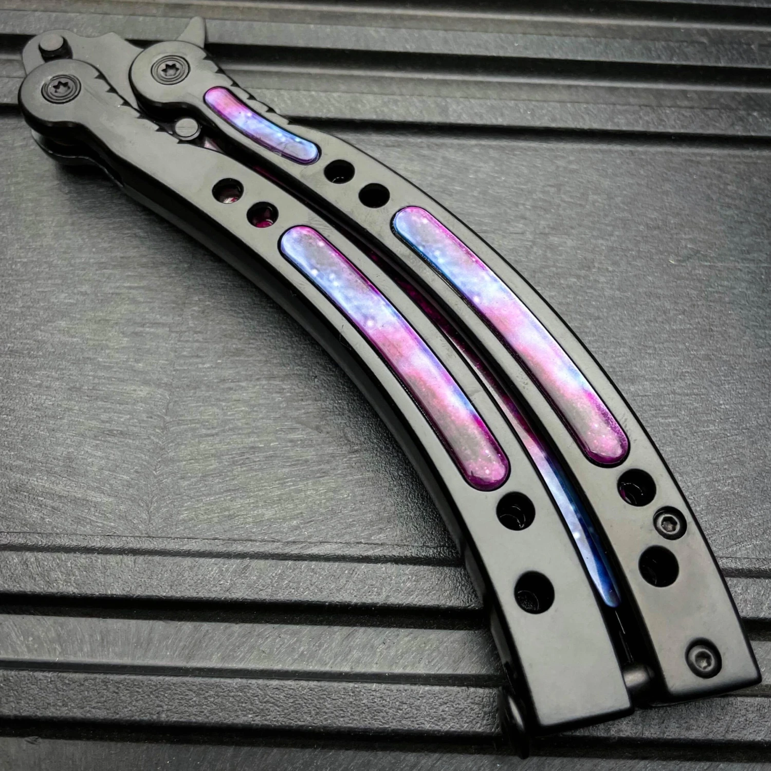 CSGO Butterfly Trainer Balisong - Black Galaxy 8 CSGO Butterfly Trainer Balisong - Black Galaxy - Image 6