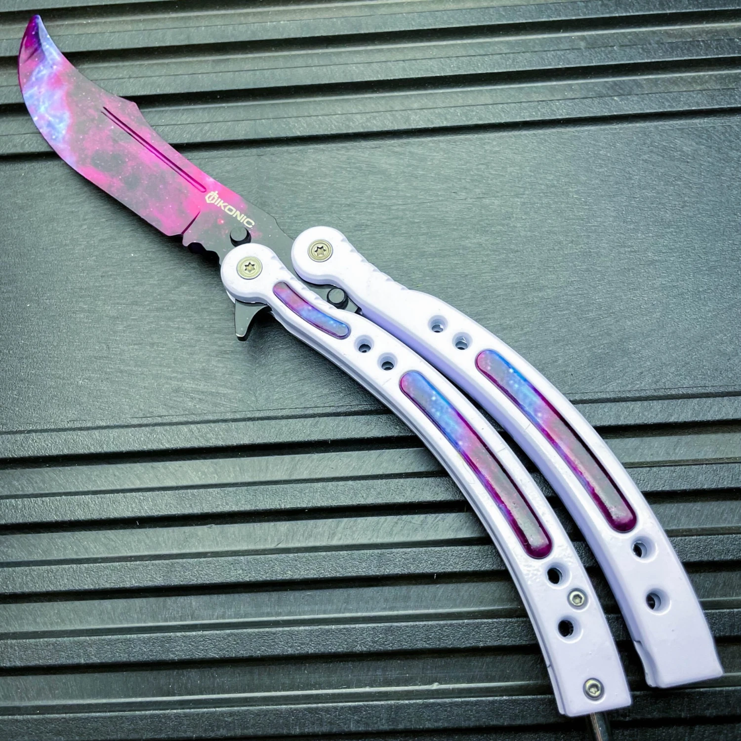 CSGO Butterfly Trainer Balisong Knife - White Galaxy 7 CSGO Butterfly Trainer Balisong Knife - White Galaxy - Image 5