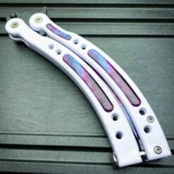 CSGO Butterfly Trainer Balisong Knife - White Galaxy 15 CSGO Butterfly Trainer Balisong Knife - White Galaxy -BLADE ADDICT Sales bladeaddictknives butterfly knife csgo butterfly trainer balisong knife white galaxy 36930334982358