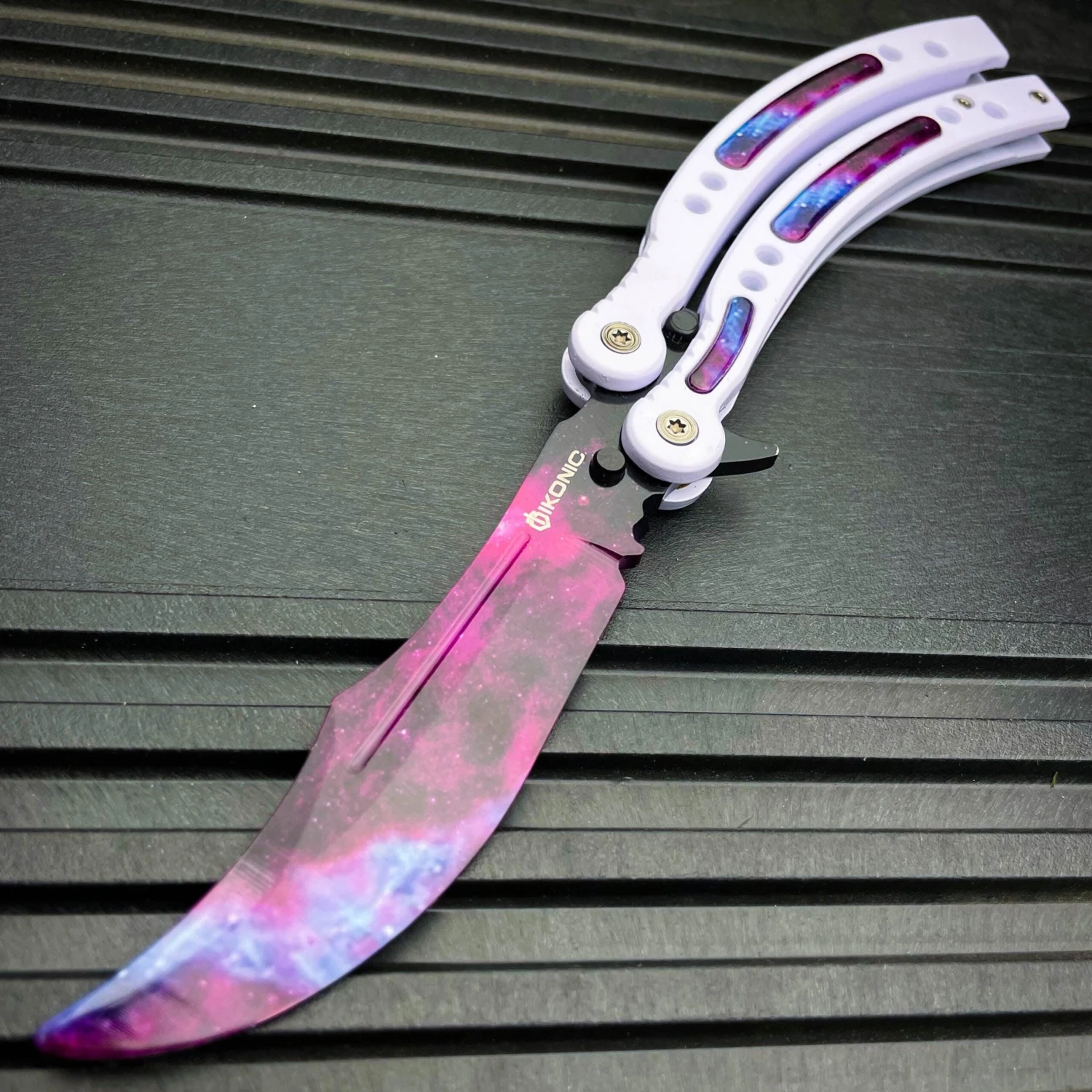 CSGO Butterfly Trainer Balisong Knife - White Galaxy 5 CSGO Butterfly Trainer Balisong Knife - White Galaxy - Image 3