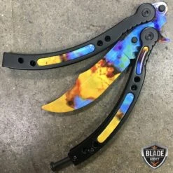 CSGO CASE HARDENED Balisong Practice Butterfly Knife Tactical Trainer -BLADE ADDICT Sales bladeaddictknives butterfly knife csgo case hardened balisong practice butterfly knife tactical trainer 1668130996251