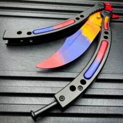 CSGO MARBLE FADE Practice Knife Quality Balisong Combat Trainer 10 CSGO MARBLE FADE Practice Knife Quality Balisong Combat Trainer -BLADE ADDICT Sales bladeaddictknives butterfly knife csgo marble fade practice knife quality balisong combat trainer 36930356019414
