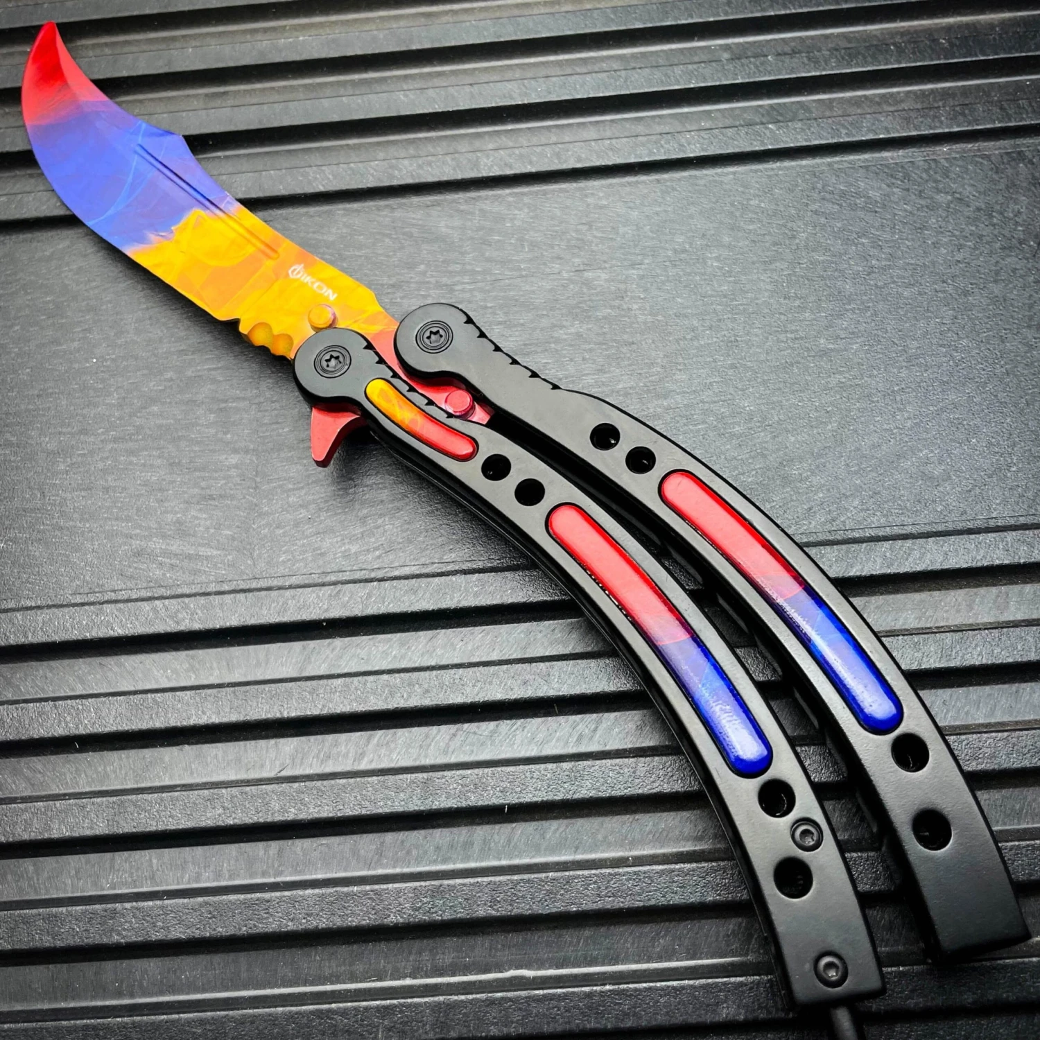 CSGO MARBLE FADE Practice Knife Quality Balisong Combat Trainer 6 CSGO MARBLE FADE Practice Knife Quality Balisong Combat Trainer - Image 4