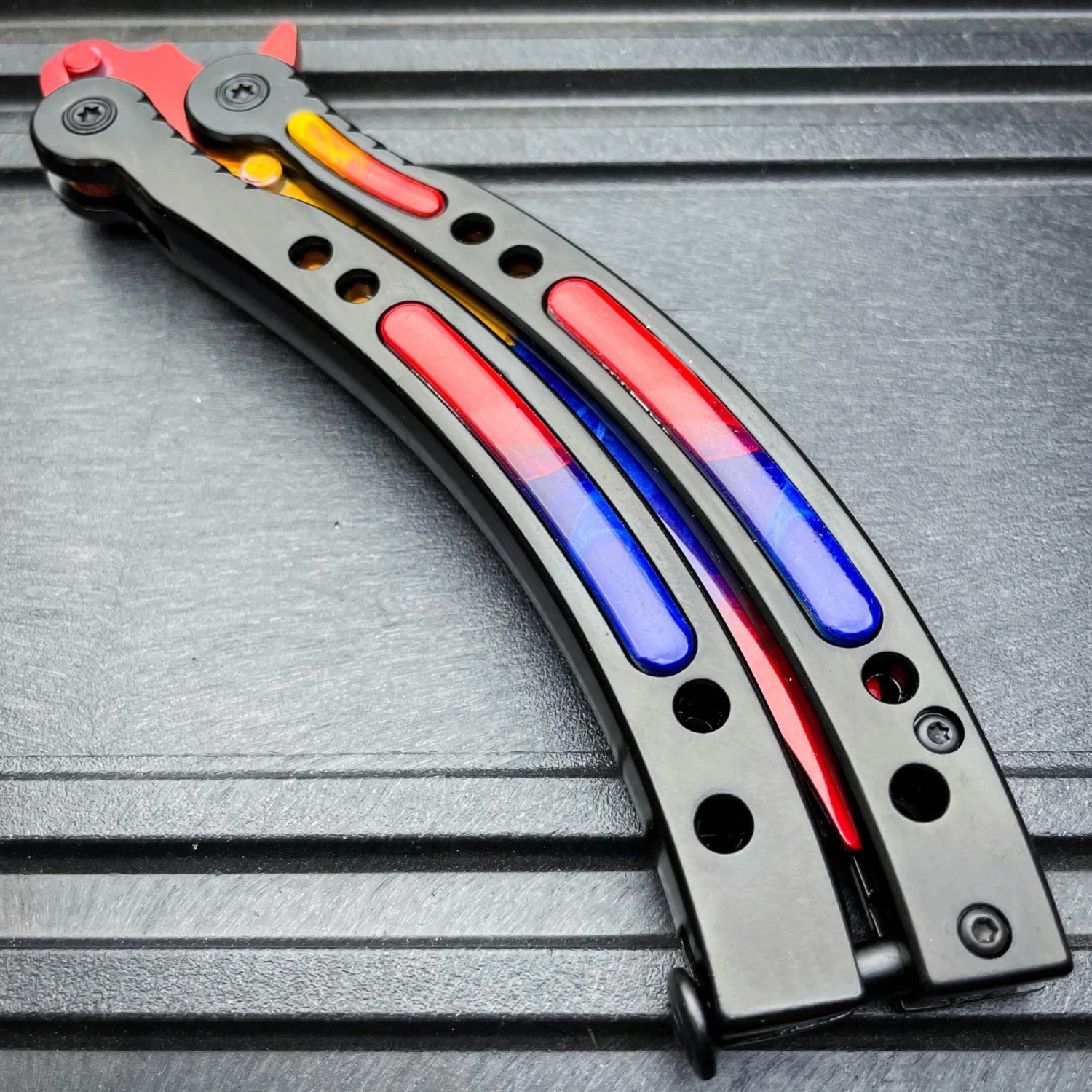 CSGO MARBLE FADE Practice Knife Quality Balisong Combat Trainer 8 CSGO MARBLE FADE Practice Knife Quality Balisong Combat Trainer - Image 6