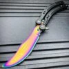 CSGO RAINBOW FADE Practice Knife Balisong Butterfly Tactical Trainer -BLADE ADDICT Sales bladeaddictknives butterfly knife csgo rainbow fade practice knife balisong butterfly tactical trainer 36930364866774