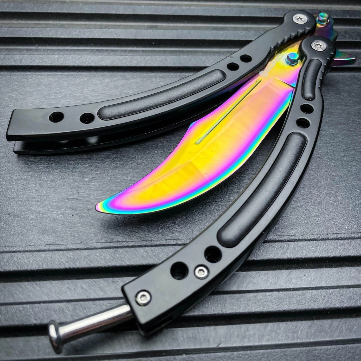 CSGO RAINBOW FADE Practice Knife Balisong Butterfly Tactical Trainer 5 CSGO RAINBOW FADE Practice Knife Balisong Butterfly Tactical Trainer - Image 3