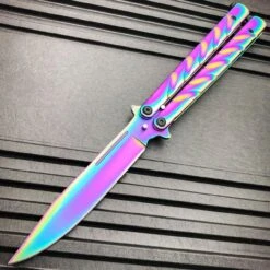 Vortex Balisong Butterfly Knife -BLADE ADDICT Sales bladeaddictknives butterfly knife vortex balisong butterfly knife 15249575313496