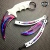 2PC CSGO White Galaxy Karambit + Butterfly Balisong Trainer Knife -BLADE ADDICT Sales bladeaddictknives csgo 2pc csgo white galaxy karambit butterfly balisong trainer knife 1668447109147