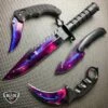 4 PC CSGO Black Galaxy Gut Hook Fixed Blade Bayonet FLIP Knife Karambit NEW -BLADE ADDICT Sales bladeaddictknives csgo 4 pc csgo black galaxy gut hook fixed blade bayonet flip knife karambit new 3904414023768