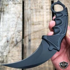 7.5" CSGO Karambit Combat Knife Fixed Blade Hawkbill Neck Doppler NEW -BLADE ADDICT Sales bladeaddictknives csgo black 7 5 csgo karambit combat knife fixed blade hawkbill neck doppler new 6662130532440