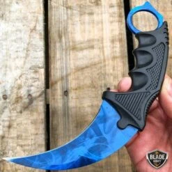 7.5" CSGO Karambit Combat Knife Fixed Blade Hawkbill Neck Doppler NEW -BLADE ADDICT Sales bladeaddictknives csgo blue sapphire 7 5 csgo karambit combat knife fixed blade hawkbill neck doppler new 6662129385560
