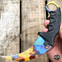 7.5" CSGO Karambit Combat Knife Fixed Blade Hawkbill Neck Doppler NEW -BLADE ADDICT Sales bladeaddictknives csgo case hardened 7 5 csgo karambit combat knife fixed blade hawkbill neck doppler new 6662129090648