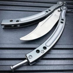 CSGO Chrome Butterfly Silver BALISONG Trainer Knife Upgraded 11 CSGO Chrome Butterfly Silver BALISONG Trainer Knife Upgraded -BLADE ADDICT Sales bladeaddictknives csgo csgo chrome butterfly silver balisong trainer knife upgraded 36930340913366