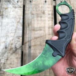 7.5" CSGO Karambit Combat Knife Fixed Blade Hawkbill Neck Doppler NEW -BLADE ADDICT Sales bladeaddictknives csgo green gamma 7 5 csgo karambit combat knife fixed blade hawkbill neck doppler new 6662129549400