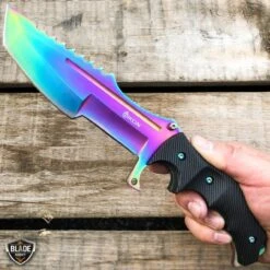 11" CSGO Tactical Hunting Fixed Blade Survival Bowie Tracker Knife NEW -BLADE ADDICT Sales bladeaddictknives csgo rainbow 11 csgo tactical hunting fixed blade survival bowie tracker knife new 6662118998104