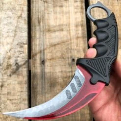 7.5" CSGO Karambit Combat Knife Fixed Blade Hawkbill Neck Doppler NEW -BLADE ADDICT Sales bladeaddictknives csgo red autotronic 7 5 csgo karambit combat knife fixed blade hawkbill neck doppler new 6662129844312