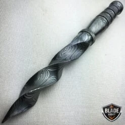 10.25" Damascus Fixed Blade Knife Tri Dagger Hand Forged Kris Blade