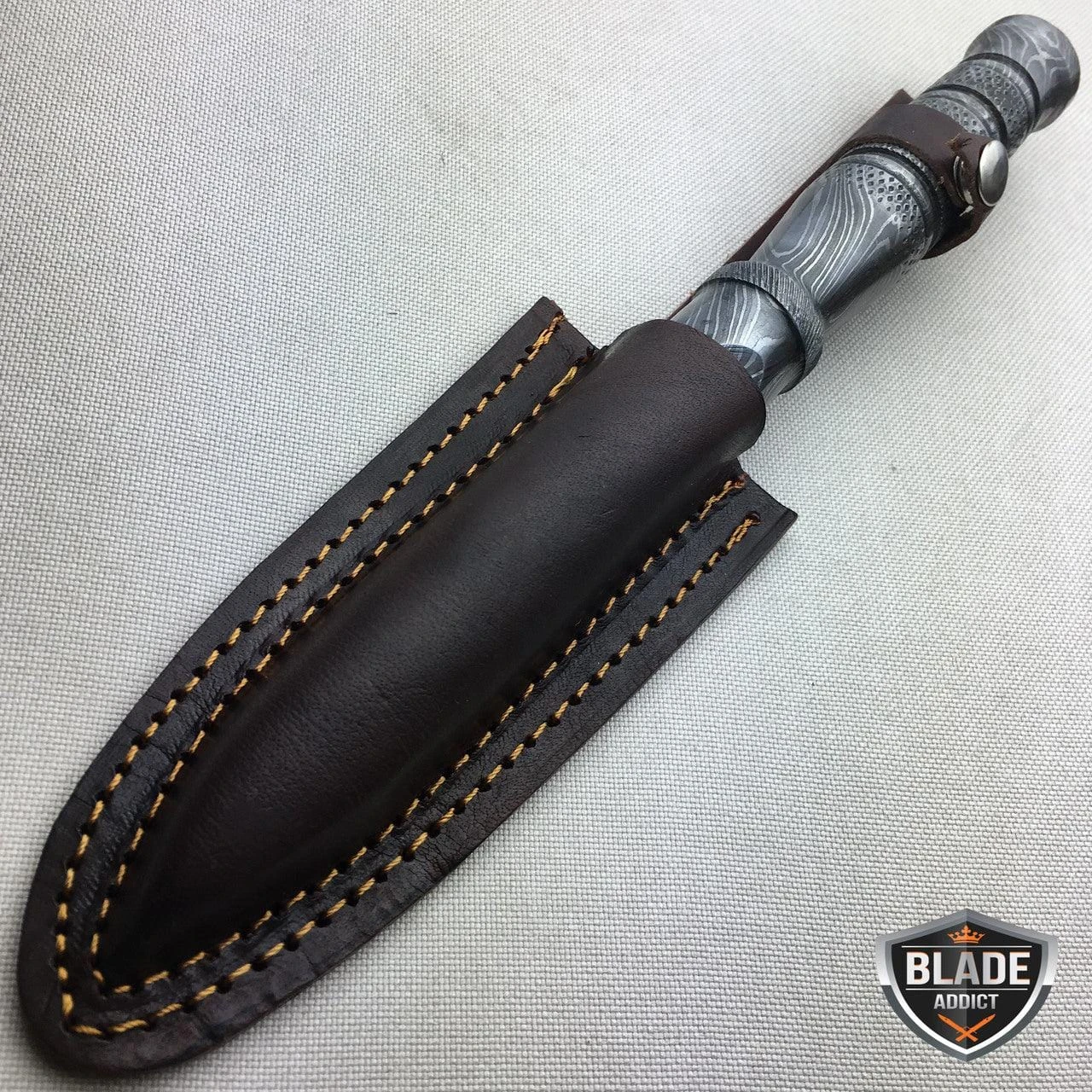 10.25" Damascus Fixed Blade Knife Tri Dagger Hand Forged Kris Blade 6 10.25" Damascus Fixed Blade Knife Tri Dagger Hand Forged Kris Blade - Image 4