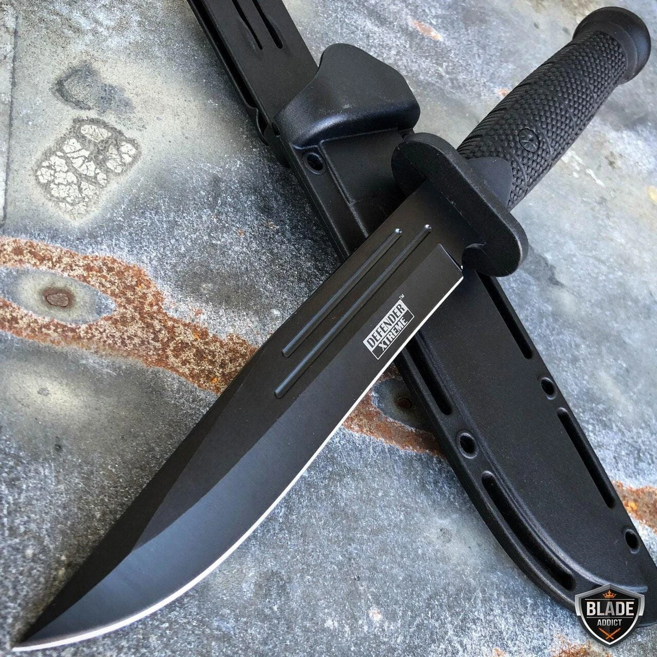 12" Military Combat Hunting Fixed Blade Survival Rambo Bowie Knife 4 12" Military Combat Hunting Fixed Blade Survival Rambo Bowie Knife - Image 2