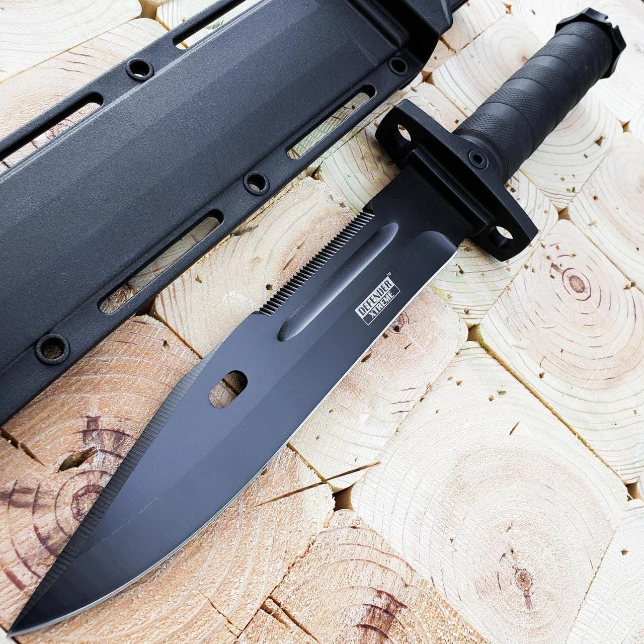 13.5" Military Combat Bayonet Fixed Blade Survival Rambo Bowie Knife 4 13.5" Military Combat Bayonet Fixed Blade Survival Rambo Bowie Knife - Image 2