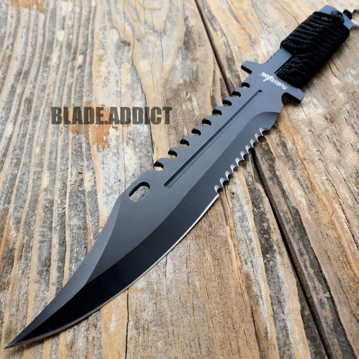13" TACTICAL SURVIVAL Rambo Full Tang FIXED BLADE KNIFE Hunting W/ SHEATH 4 13" TACTICAL SURVIVAL Rambo Full Tang FIXED BLADE KNIFE Hunting W/ SHEATH - Image 2