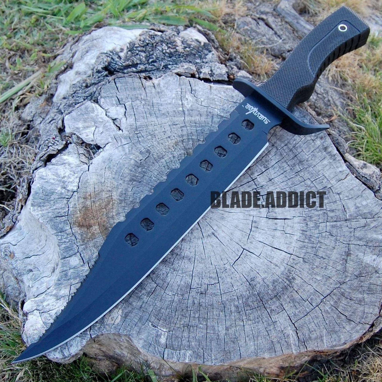 17" Tactical Survival Hunting Rambo Full Tang Fixed Blade Knife Bowie 4 17" Tactical Survival Hunting Rambo Full Tang Fixed Blade Knife Bowie - Image 2