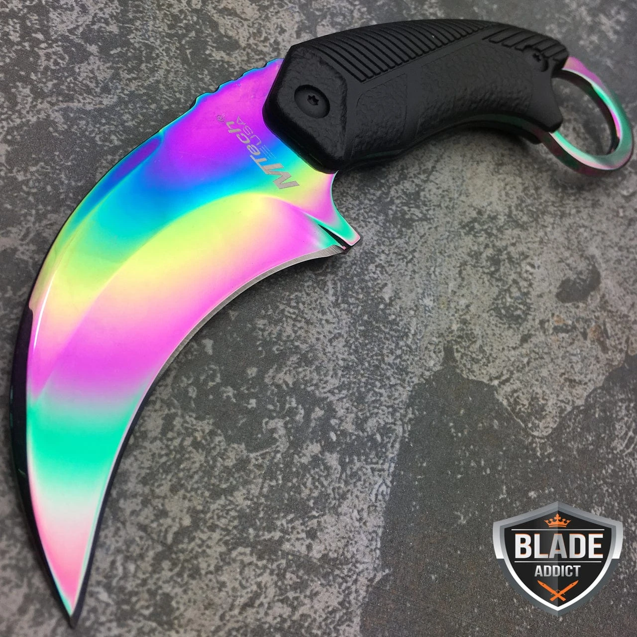 7.5" MTECH Tactical RAINBOW Karambit FULL TANG Hawkbill Knife Claw 4 7.5" MTECH Tactical RAINBOW Karambit FULL TANG Hawkbill Knife Claw - Image 2