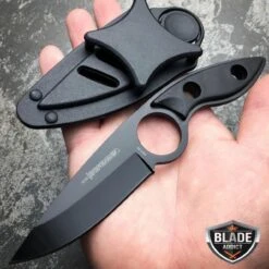 7" MILITARY FIXED BLADE NECK KNIFE W/ SHEATH Boot Camping Pocket