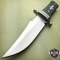 8" Stainless Steel Celtic Cross Fixed Blade - Black