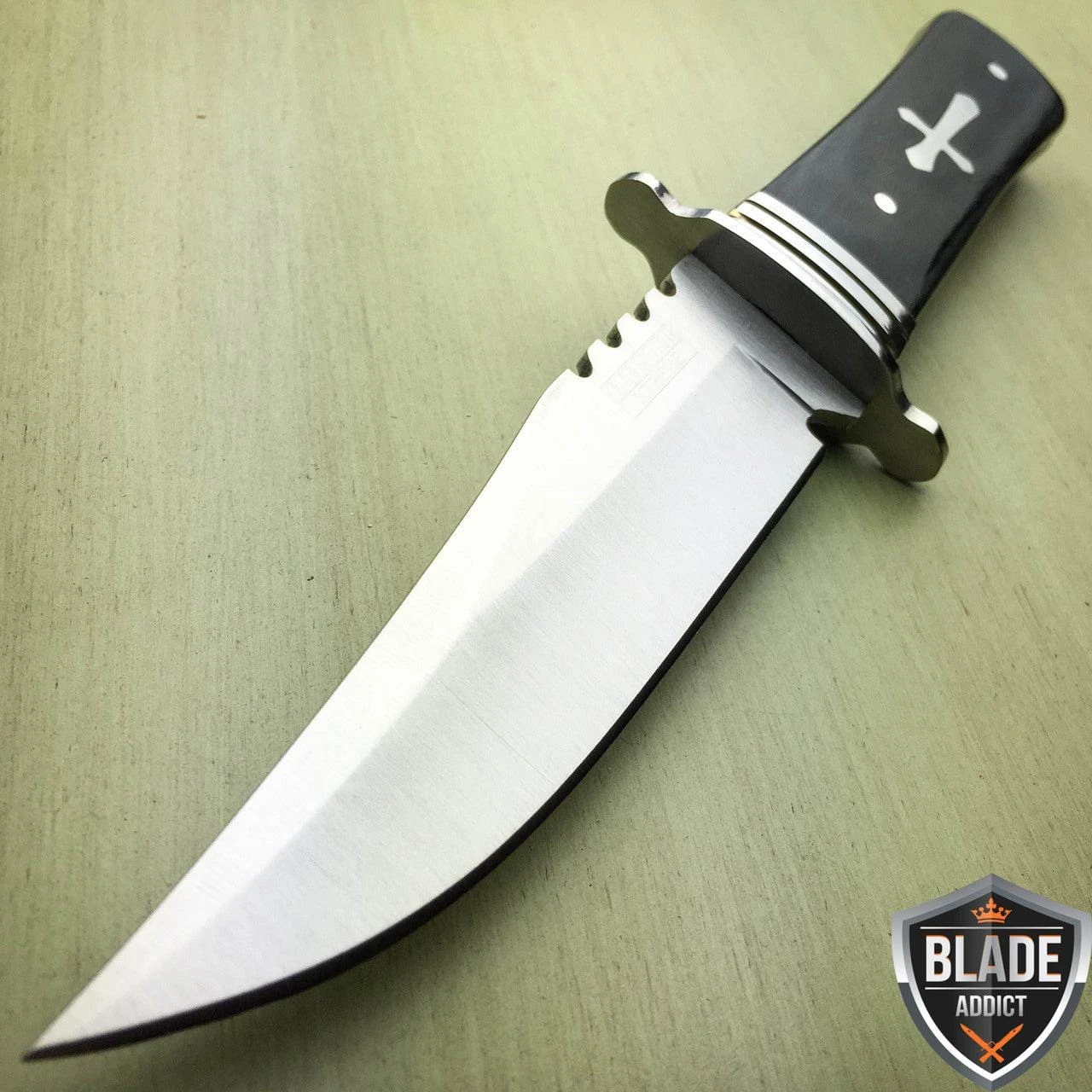 8" Stainless Steel Celtic Cross Fixed Blade - Black 3 8" Stainless Steel Celtic Cross Fixed Blade - Black