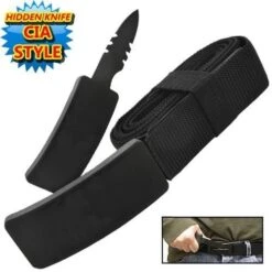 Belt Buckle Fixed Blade Knife - Adjustable Canvas Belt, TPU Buckle -BLADE ADDICT Sales bladeaddictknives fixed blade belt buckle fixed blade knife adjustable canvas belt tpu buckle 3901369647192