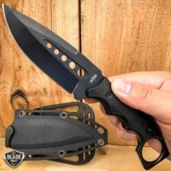 8.5" Fixed Blade Tactical Hunting Knife With Paddle ABS Belt Loop Holster Sheath 17 8.5" Fixed Blade Tactical Hunting Knife With Paddle ABS Belt Loop Holster Sheath -BLADE ADDICT Sales bladeaddictknives fixed blade black 8 5 fixed blade tactical hunting knife with paddle abs belt loop holster sheath 12787510214744