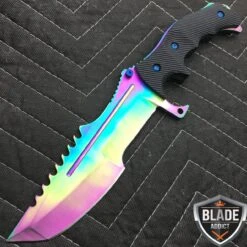 BLADE ADDICT Sales -BLADE ADDICT Sales bladeaddictknives fixed blade csgo huntsman fixed blade rainbow fade 323747184667