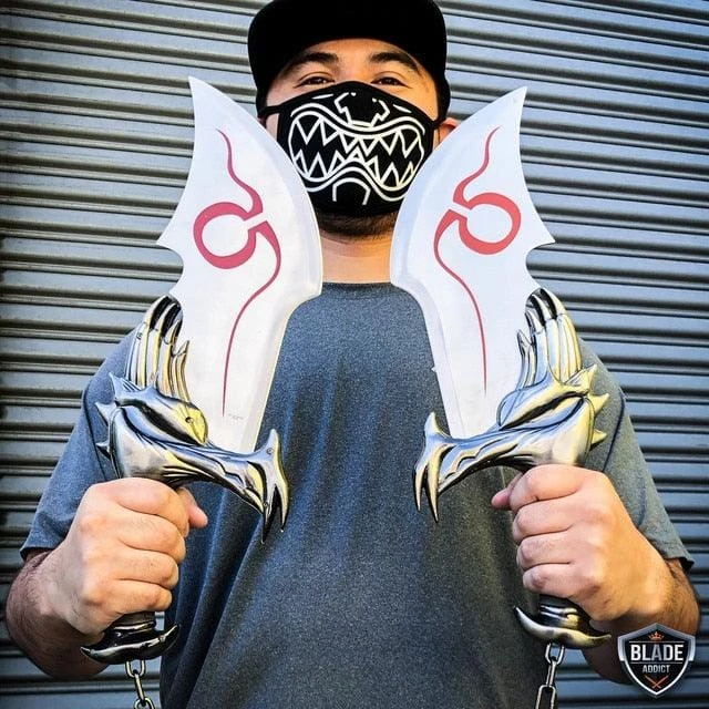 God Of War 17" Chaos War Twin Blade Knives Kratos Sword Dagger Set 7 God Of War 17" Chaos War Twin Blade Knives Kratos Sword Dagger Set - Image 5