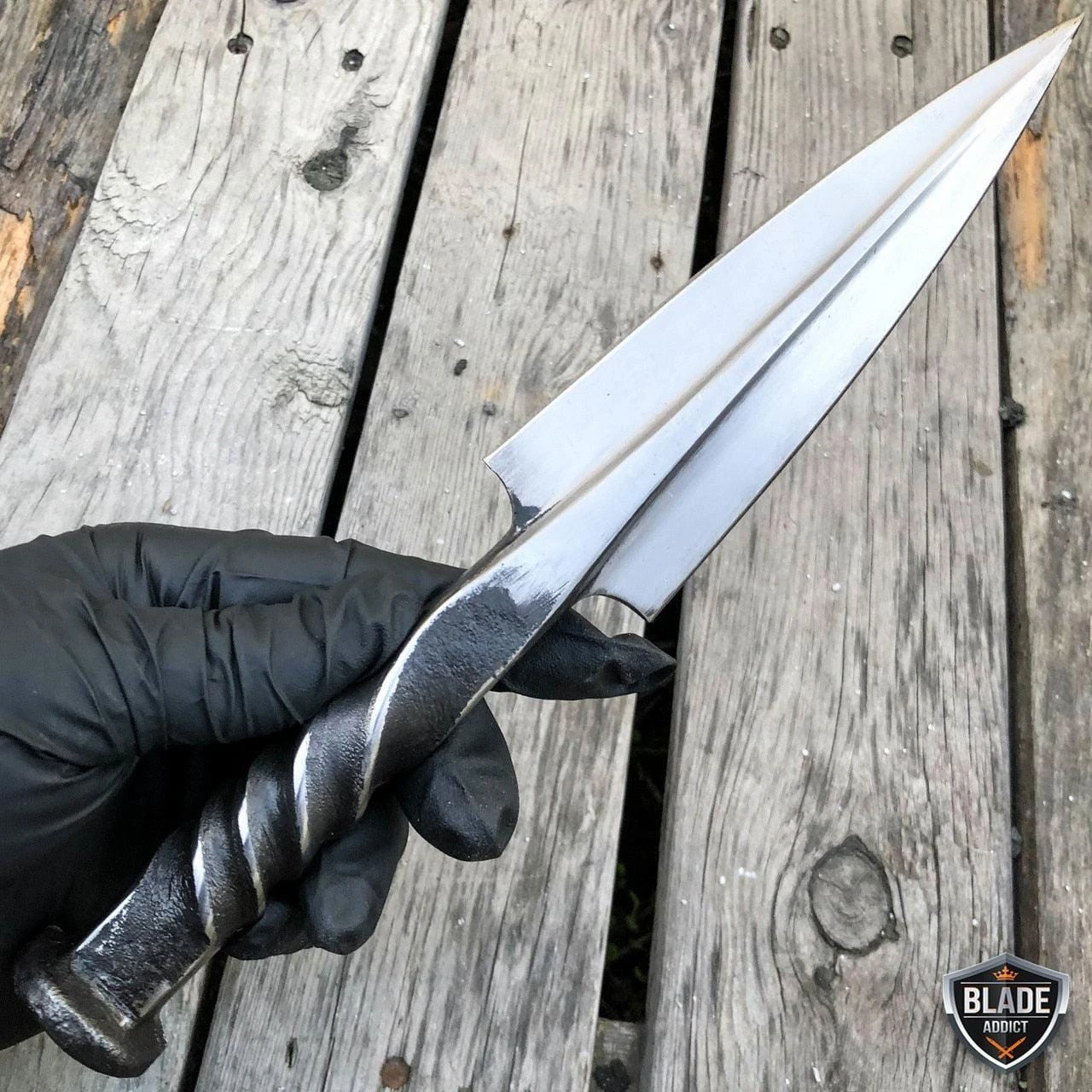 Hand Forged Railroad Spike Carbon Steel Hunting Spear Point Knife Fixed Blade 4 Hand Forged Railroad Spike Carbon Steel Hunting Spear Point Knife Fixed Blade - Image 2